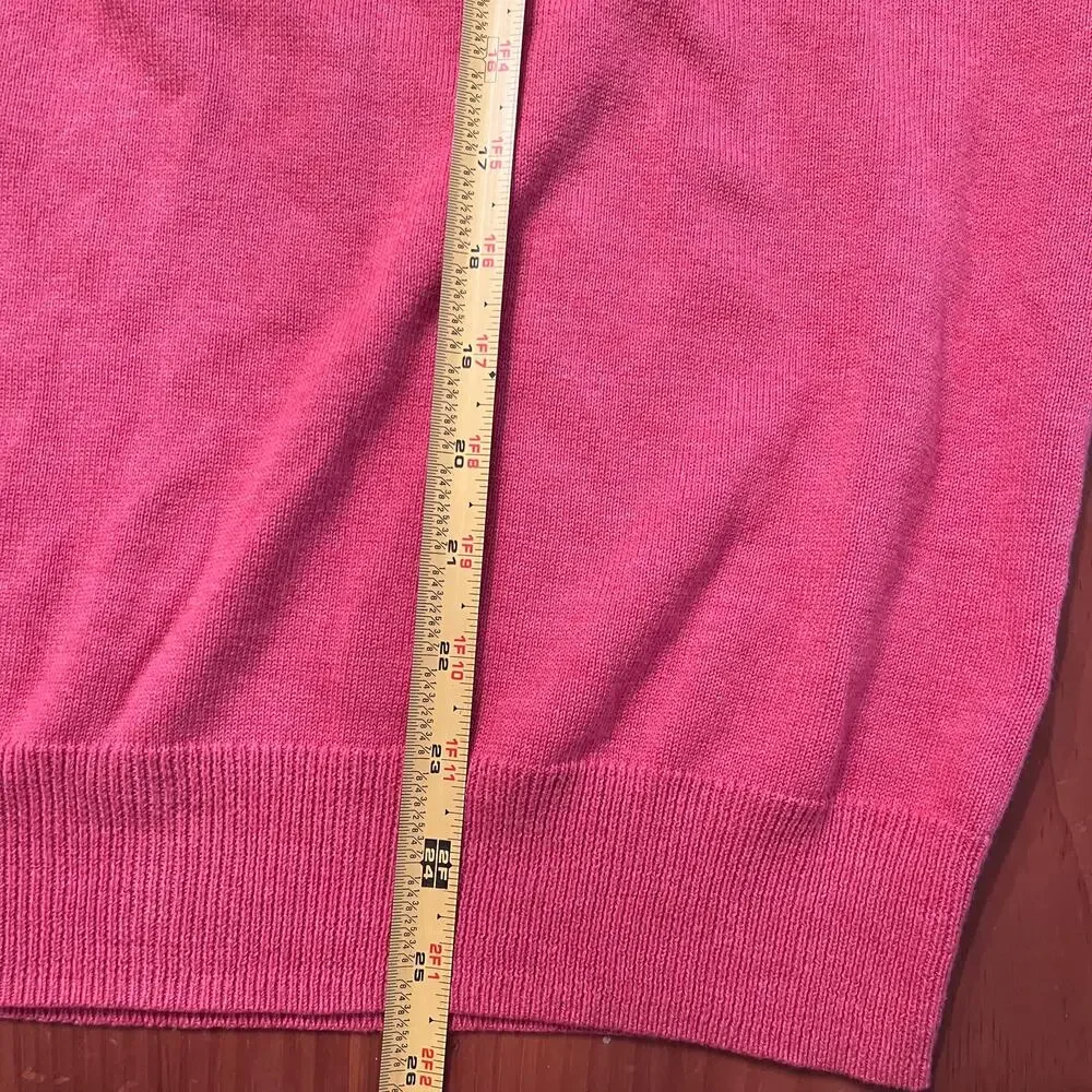 J. Crew Men's Salmon Pink‎ Cotton V-Neck Long Sleeve Sweater Size Medium